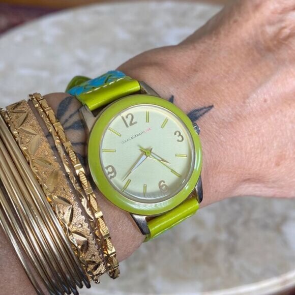 Accessories - Vintage Isaac Mizrahi Live Wristwatch Braided Leather Strap